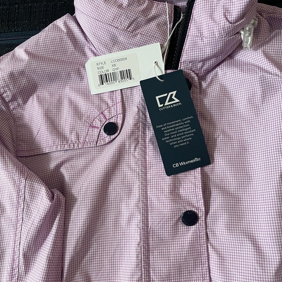 NWT CutterBuck purple gingham wind jacket - Picture 3 of 7